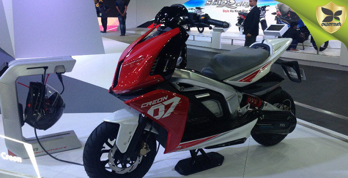 2018 Delhi Auto Expo: TVS Showcases The Creon Electric Scooter Concept