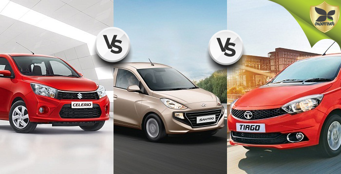 Hyundai Santro, Tata Tiago And Maruti Suzuki Celerio Detailed Comparison